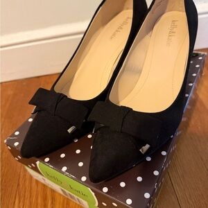 Kelly & Katie Black Bow Heels
